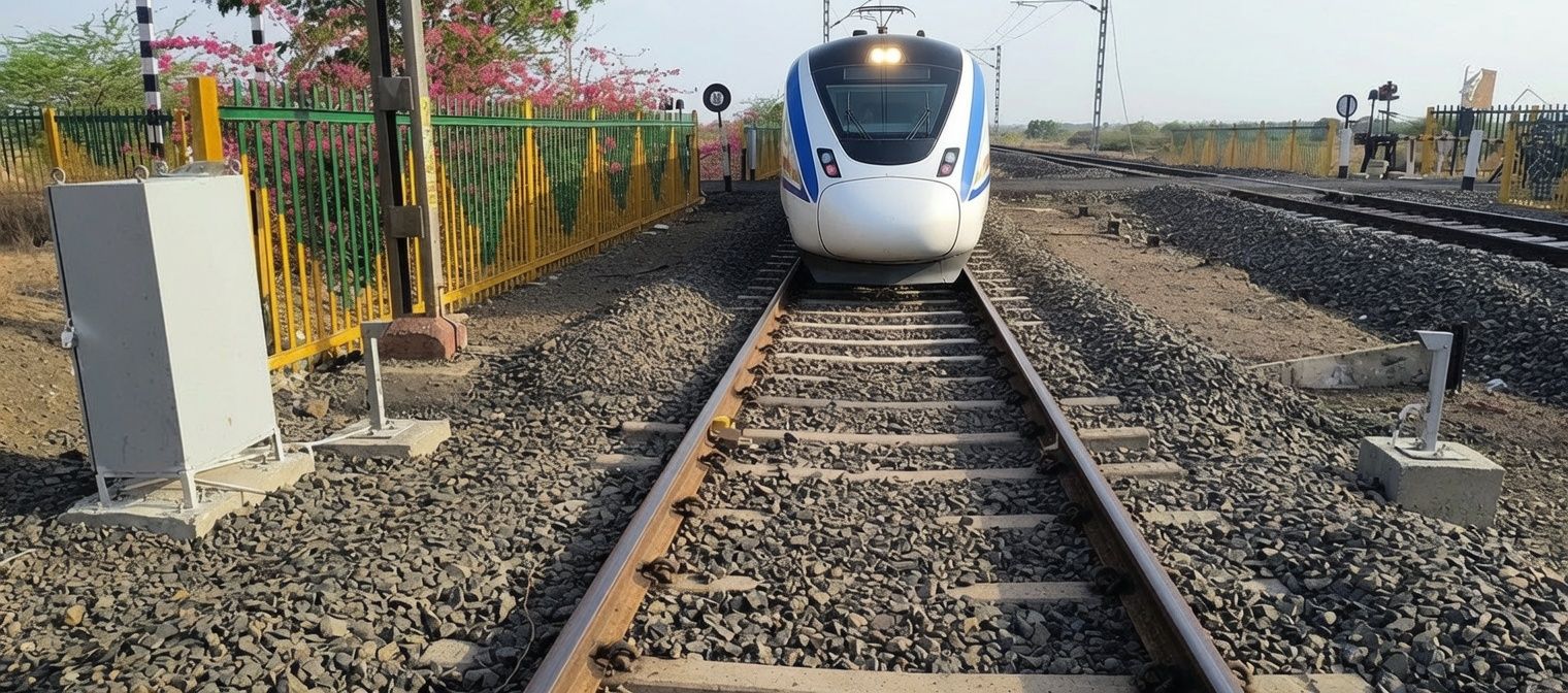 HABD trackside scanner units installed on either side of the running line as a train approaches